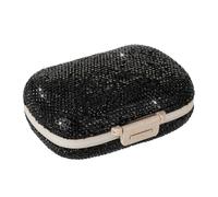 Pilulier À Paillettes Pilulier Avec Strass Pilulier Quotidien En Strass Pilulier Tendance En Strass Pour Un Usage Quotidien (Noir)