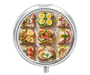 Pilulier à sandwich encyclopédie à 3 compartiments portable pour poche portefeuille étanche organisateur de pilules de voyage organisateur de vitamines rond petite boîte à pilules quotidienne