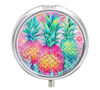 Pilulier à trois grands ananas, 3 compartiments, étanche, organiseur de voyage pour poche ou sac à main, mini pilulier portable pour médicaments, tablettes et vitamines