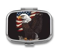 Pilulier Aigle patriotique des États-Unis - Joli pilulier - Organisateur de pilules pour médicaments - Pilulier quotidien - Petite boîte à pilules pour sac à main