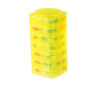 Pilulier amovible, boîte modulaire à 7 couches, cloisons arc-en-ciel haute reconnaissance, étui à médicaments portable, pour personnes âgées et usage quotidien, jaune
