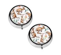 Pilulier amusant à 3 compartiments avec imprimé kangourou - Portable - Pour poche ou sac à main - En métal - Cadeau unique