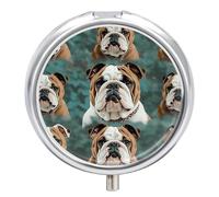 Pilulier amusant avec 3 compartiments, petit pilulier personnalisé avec miroir, pilulier portable pour poche ou sac à main, pilulier rond contenant des cadeaux de voyage