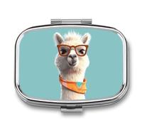 Pilulier amusant en forme de lama de dessin animé mignon - Organiseur de pilules pour médicaments - Pilulier quotidien - Petite boîte à pilules pour sac à main