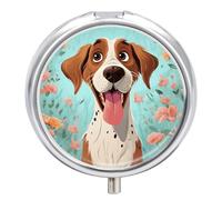 Pilulier amusant pour chien à 3 compartiments - Portable - Rond - Anti-fuite - Léger - Compact - Pour le quotidien - Pour vitamines, compléments et médicaments