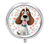 Pilulier amusant pour chien à 3 compartiments - Portable - Rond - Anti-fuite - Léger - Compact - Pour le quotidien - Pour vitamines, compléments et médicaments