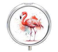 Pilulier aquarelle flamant rose, 3 compartiments, petit pilulier de voyage étanche pour poche ou sac à main, mini pilulier portable pour médicaments, vitamines, pilulier
