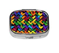 Pilulier arc-en-ciel Gay Pride à 2 compartiments - Pilulier portable en métal - Joli pilulier de voyage - Organisateur de vitamines pour sac à main, poche, cadeau de voyage
