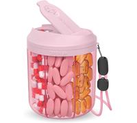 Pilulier Avec 7 Grands Compartiments,Organiseur De Pilules Pour Voyage,Organisateur De Suppléments Avec Design Anti-Mélange,Pilulier Sans Bpa Avec 20 Étiquettes,Rose