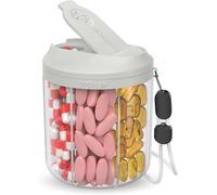 Pilulier Avec 7 Grands Compartiments,Organiseur De Pilulier Pour Voyage,Organisateur De Compléments Avec Design Anti-Mélange,Pilulier Sans Bpa Avec 20 Étiquettes,Gris