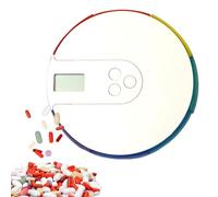 Pilulier avec alarme - Distributeur automatique de pilules - Organiseur de pilules avec rappel d'alarme, minuterie intelligente portable - Boîte de médecine électronique jusqu'à 4 alarmes/jour - Boîte