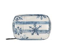 Pilulier avec compartiments amovibles Motif flocons de neige bleus sur rayures