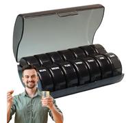 Pilulier avec compartiments pour comprimés et compléments alimentaires, boîte de rangement quotidienne portable colorée pour médicaments, personnes âgées, sac à main