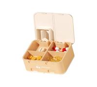 Pilulier avec fonction de coupe, organisateur de médicaments pour 7 jours, design à double pont pour un accès facile, organiseur de pilules hebdomadaire avec cutter