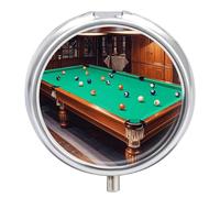 Pilulier avec miroir 3 compartiments - Petit organisateur de médicaments pour sac à main ou poche de billard - Boîte à médicaments ronde ou vitamines, huile de poisson, suppléments, cadeaux de voyage