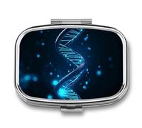 Pilulier bleu avec structure ADN mignon - Organiseur de pilules pour médicaments - Pilulier quotidien - Petite boîte à pilules pour sac à main