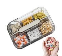Pilulier - Boîte de rangement à 6 compartiments | Petit pilulier étanche pour vitamines, tablettes de voyage, suppléments, pilulier compact de poche pour sac à main, bureau, voyages d'affaires