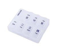 Pilulier - Boîte de rangement hebdomadaire, support de tablette compact, récipient résistant aux fuites | Étui à médicaments à 8 compartiments, organisateur convivial de voyage, boîte pour la gestion