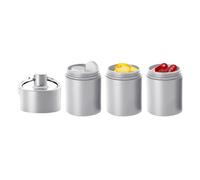 Pilulier - Boîte de rangement portable à compartiments multiples de 7,6 cm avec porte-clés pour voyage, camping, randonnée, sports scolaires | Pilulier en aluminium pour compléments, pilules, bijoux