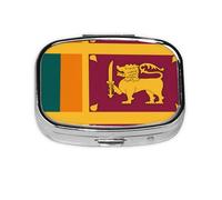 Pilulier carré avec drapeau du Sri Lanka - Organiseur de voyage - Boîte à médicaments hebdomadaire compacte avec pour l'organisation quotidienne des pilules