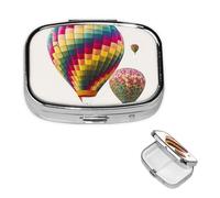 Pilulier carré coloré en métal à 2 compartiments - Joli pilulier de voyage portable pour médicaments et vitamines - Cadeau unique pour homme et femme