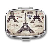 Pilulier carré de voyage avec tour Eiffel - Étanche à la poussière - Pour voyage et maison