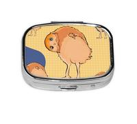 Pilulier carré en forme de chouette légère et portable, avec 2 inserts en plastique, convient pour le transport dans les poches ou les portefeuilles.