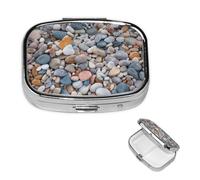 Pilulier carré en métal coloré à 2 compartiments - Joli pilulier de voyage portable pour médicaments et vitamines - Cadeau unique pour homme et femme