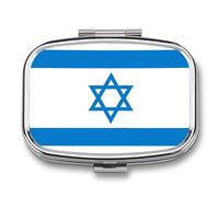 Pilulier Carré Étui Pilules Personnalisé Avec Imprimé Drapeau D'Israël Petit Format En Métal Contenant Médicaments Portable Organisateur De Vitamines Idéal Pour Sac Main Poche Ou Voyage Idéal