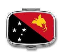 Pilulier Carré, Imprimé Drapeau De L'État Indépendant De Papouasie-Nouvelle-Guinée, Petit Étui À Pilules Portable En Métal, Organisateur De Vitamines Pour Sac À Main Ou Poche, Cadeau De Voyage