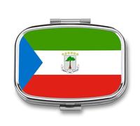 Pilulier Carré Petit Étui Pilules Imprimé Drapeau De La République De Guinée Équatoriale Avec Miroir Contenant Médicaments Portable Organisateur De Vitamines Idéal Pour La Poche Cadeau De Voyage