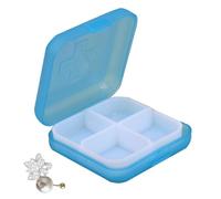 Pilulier carré - Pilulier - Boîte à médicaments à quatre compartiments, conteneur portable à fermeture transparente pour les médicaments de poche, les suppléments de voyage