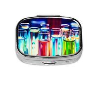 Pilulier carré portable avec 2 compartiments pour sac à main, pilulier de voyage