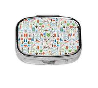 Pilulier carré portable avec 2 compartiments pour sac à main, pilulier et sac de voyage