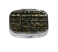 Pilulier carré rond militaire camouflage numérique 2 compartiments pour poche sac à main portable médicaments, foie de morue, huile, pilulier 2 fois par jour