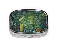 Pilulier carré rond pour questions mathématiques, pilulier quotidien à 2 compartiments pour poche, sac à main, boîte de rangement portable pour médicaments, foie de morue, huile, pilulier 2 fois par