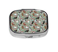 Pilulier Cavalier King Charles Spaniel Floral, Meta Pilulier 2 Compartiments Organisateur Portable