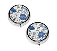 Pilulier coloré imprimé fleur oiseau 3 compartiments pilulier portable pour poche ou sac à main pilulier organisateur de médicaments en métal organisateur de vitamines organisateur de médicaments