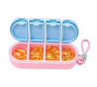 Pilulier de , 4 compartiments supplémentaires, boîte de rangement | Pilulier de voyage, 4 compartiments, étui de supplément portable, rangement sécurisé, design compact, emballage facile