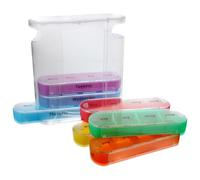 Pilulier de 7 Jours Compact en Plastique, 4 Compartiments | Jours Marqués, Format Poche pour Déplacements, Doses Séparées à Maison, Vitamines et Petits Accessoires