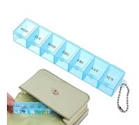 Pilulier de 7 jours - Organiseur de pilules de voyage transparent, trieur de pilules portable, élégant organisateur de médicaments, organisateur de médicaments Bholi
