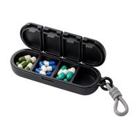 Pilulier de à 4 compartiments, portable pour médicaments quotidiens | Quatre compartiments individuels avec couvercles permettent un accès facile et empêchent le mélange de doses