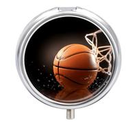 Pilulier de basket-ball rond portable et étanche - Pour poche et sac à main - Pratique au quotidien