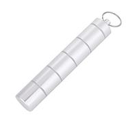 Pilulier de bouteille de médecine, mini ordinateur portable pillule pour l’alliage d’aluminium imperméable à l’eau médecine bouteille titulaire de la drogue avec porte clé pour voyage(6 cas)