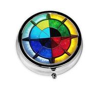 Pilulier de forme ronde, 3 compartiments, pilulier portable, distributeur de pilules dans toutes les directions