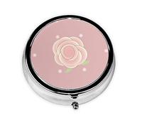 Pilulier de forme ronde, 3 compartiments, pilulier portable, distributeur de pilules de dessin animé roses