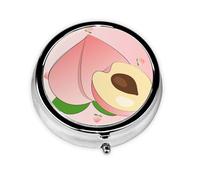 Pilulier de forme ronde, 3 compartiments, pilulier portable, distributeur de pilules, dessin animé pêche