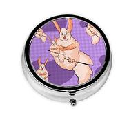 Pilulier de forme ronde, 3 compartiments, pilulier portable, distributeur de pilules en forme de lapin