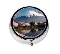 Pilulier de forme ronde, 3 compartiments, pilulier portable, distributeur de pilules Fuji au début du printemps