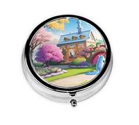 Pilulier de forme ronde, 3 compartiments, pilulier portable, distributeur de pilules licorne, conte de fées